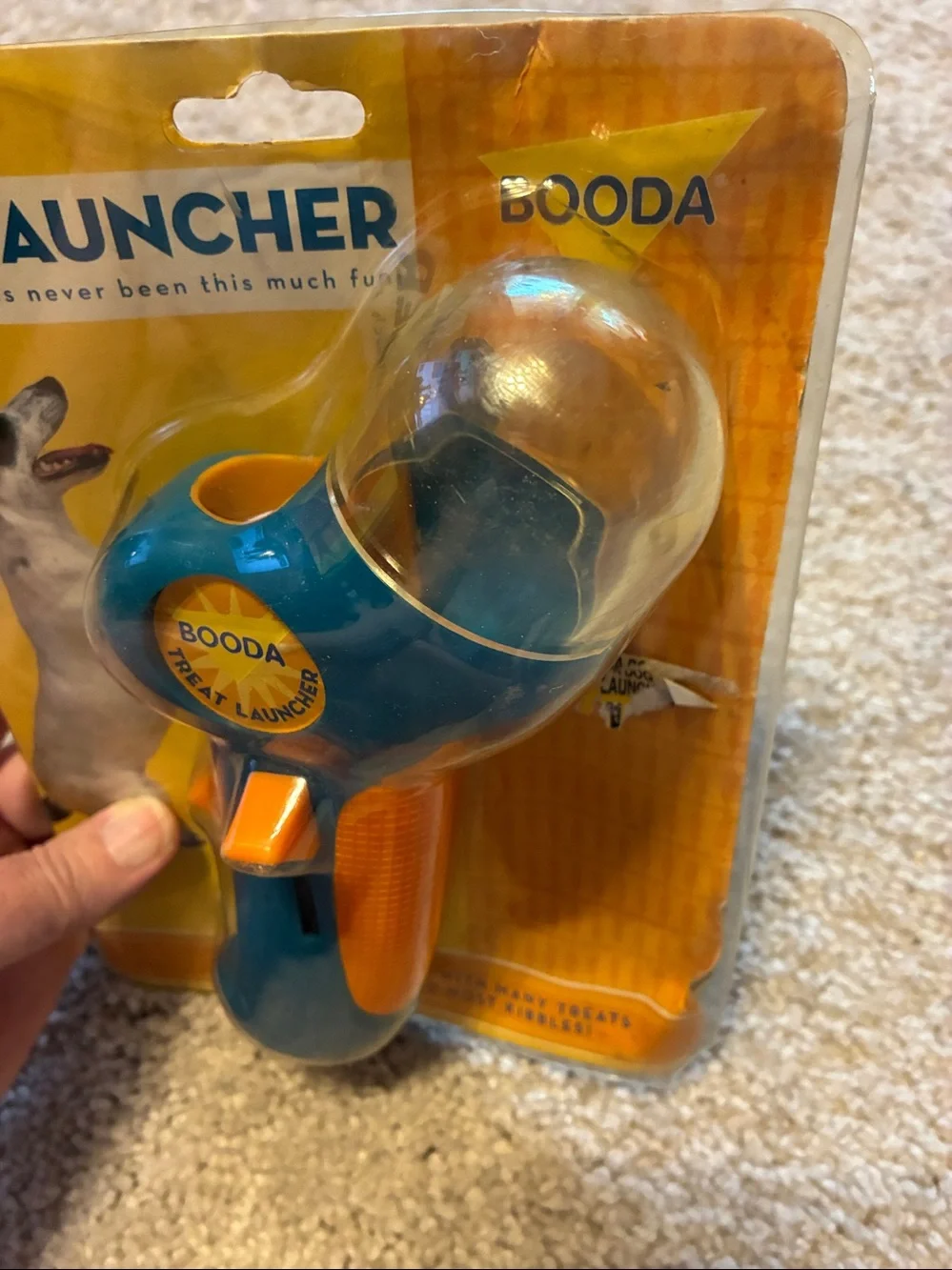 Booda Treat Launcher Dog Toy in Blue & Orange NWOT
